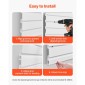 Επένδυση τοίχου VEVOR slat, 8 x 4 ft, PVC πλάκα γκαράζ με αξεσουάρ, λευκή πλάκα τοίχου Εύκολη εγκατάσταση, ρυθμιζόμενο πάνελ πλάκας με δομή ζεύξης & κοπή DIY, Ταιριάζει για αποθήκευση και οθόνη