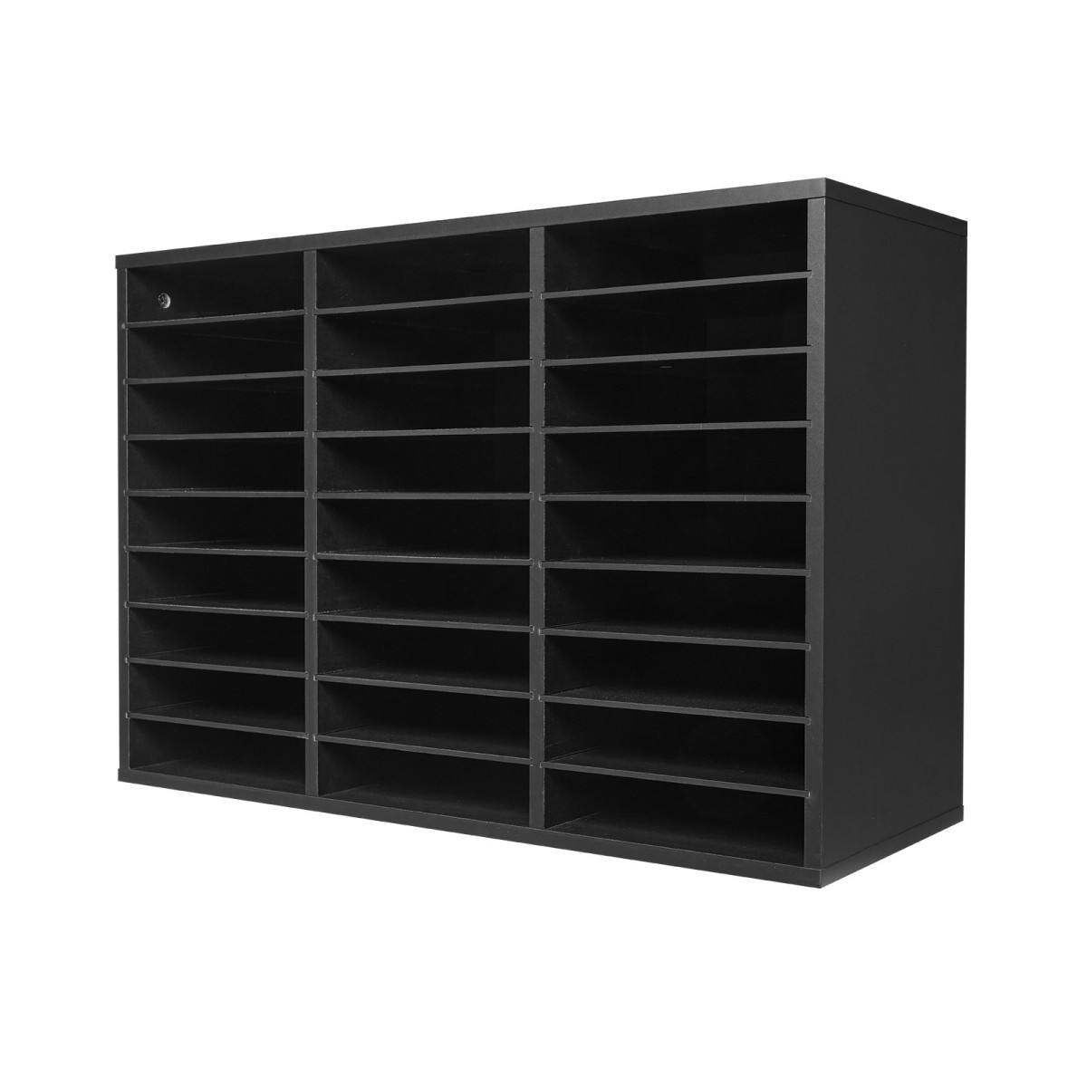 VEVOR Literature Organizer, Ταχυδρομική θυρίδα γραφείου 27 θέσεων με αφαιρούμενα ράφια, Ξύλινη ταχυδρομική θυρίδα ταξινόμησης Particle Board Office Home Classroom Storage, File Sorter για αρχεία, έγγραφα, χαρτιά, μαύρο