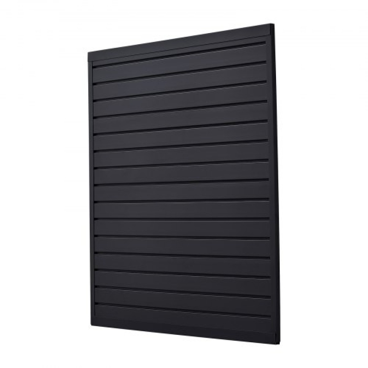 Επένδυση τοίχου VEVOR slat, 4 x 4 ft, PVC slatwall γκαράζ με αρθρωτή σχεδίαση, μαύρη πλάκα τοίχου Εύκολα στην εγκατάσταση, ρυθμιζόμενο πάνελ slatwall με δομή ζεύξης & κοπή DIY, Ταιριάζει για αποθήκευση και οθόνη
