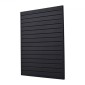 Επένδυση τοίχου VEVOR slat, 4 x 4 ft, PVC slatwall γκαράζ με αρθρωτή σχεδίαση, μαύρη πλάκα τοίχου Εύκολα στην εγκατάσταση, ρυθμιζόμενο πάνελ slatwall με δομή ζεύξης & κοπή DIY, Ταιριάζει για αποθήκευση και οθόνη