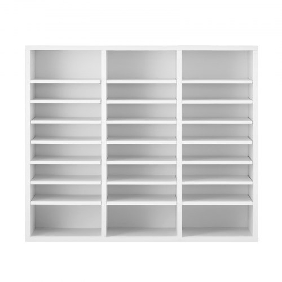VEVOR Literature Organizer, Γραμματοκιβώτιο γραφείου 24 θέσεων με ρυθμιζόμενα ράφια, Ξύλινη θυρίδα ταξινόμησης μεσαίας πυκνότητας Fiberboard Office Home Classroom Αποθήκευση για αρχεία, έγγραφα, χαρτιά, λευκό