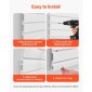 Επένδυση τοίχου VEVOR slat, 4 x 4 ft, PVC γκαράζ με δομοστοιχειωτή σχεδίαση, ρυθμιζόμενο πάνελ τοίχου λευκής πλάκας εύκολα στην εγκατάσταση με δομή ζεύξης & κοπή DIY, Ταιριάζει για αποθήκευση και οθόνη