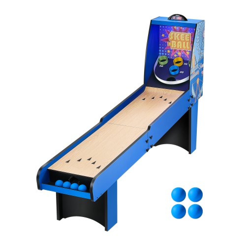 VEVOR 8' Roll and Score Classic Arcade Game Table, Arcade Machine Indoor με Ηλεκτρονικό Σκόρερ, Ήχος, Αυτόματη Επιστροφή Μπάλας για Ενήλικες Παιδιά Οικογενειακή αναψυχή παιχνιδιών Αίθουσα Σε 4 B όλα