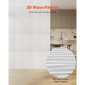 VEVOR 3D πάνελ τοίχου, 12-συσκευασία 19,7 x 19,7 σε PVC πλακάκια μινιμαλιστικών κυμάτων μοντέρνας τέχνης, πάνελ τοίχου κάλυψης 32 τετραγωνικών μέτρων, Εσωτερική διακόσμηση σπιτιού για οροφή, υπνοδωμάτιο, σαλόνι και αίθουσα παιχνιδιών, Λευκό ματ