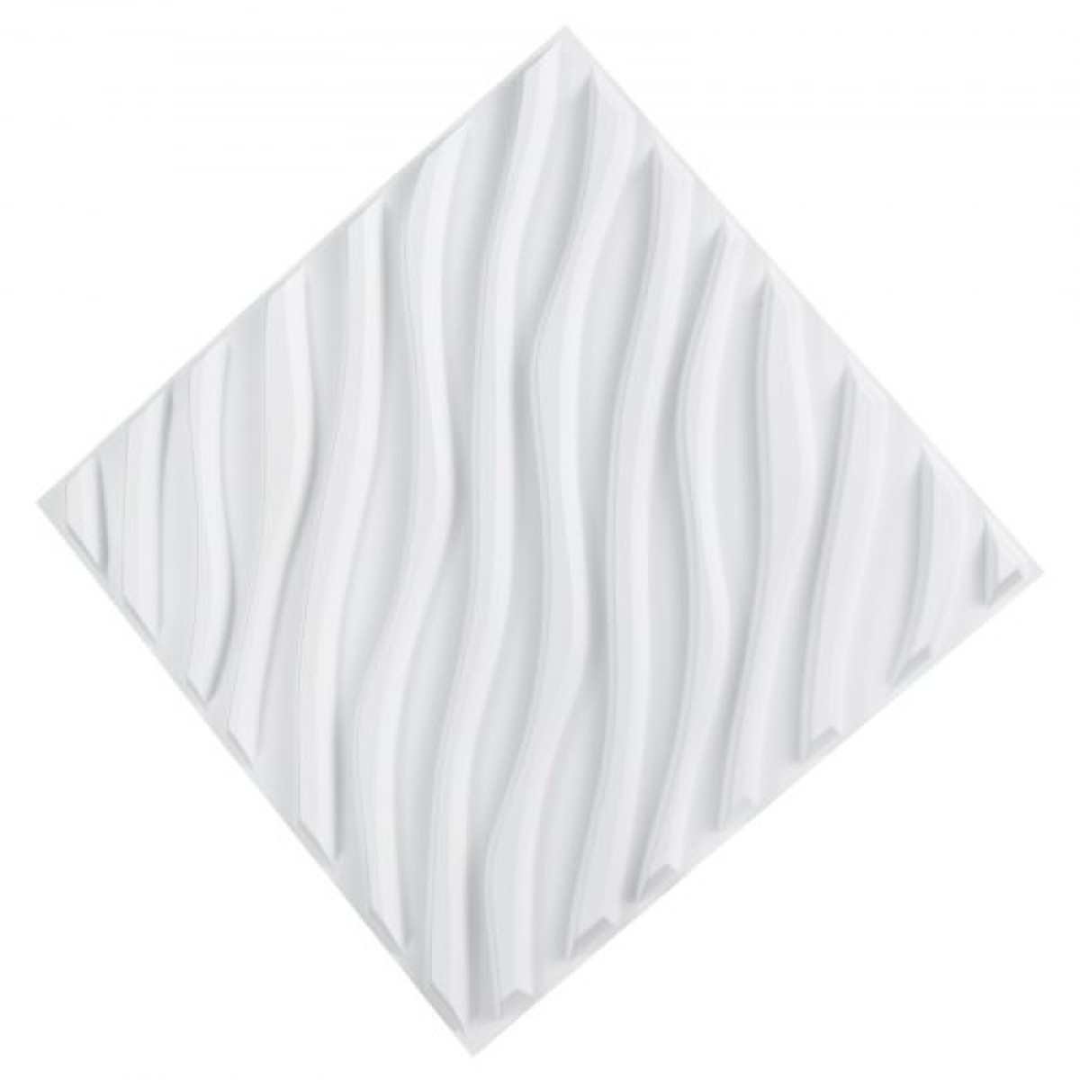 VEVOR 3D πάνελ τοίχου, 12-συσκευασία 19,7 x 19,7 σε PVC πλακάκια μινιμαλιστικών κυμάτων μοντέρνας τέχνης, πάνελ τοίχου κάλυψης 32 τετραγωνικών μέτρων, Εσωτερική διακόσμηση σπιτιού για οροφή, υπνοδωμάτιο, σαλόνι και αίθουσα παιχνιδιών, Λευκό ματ