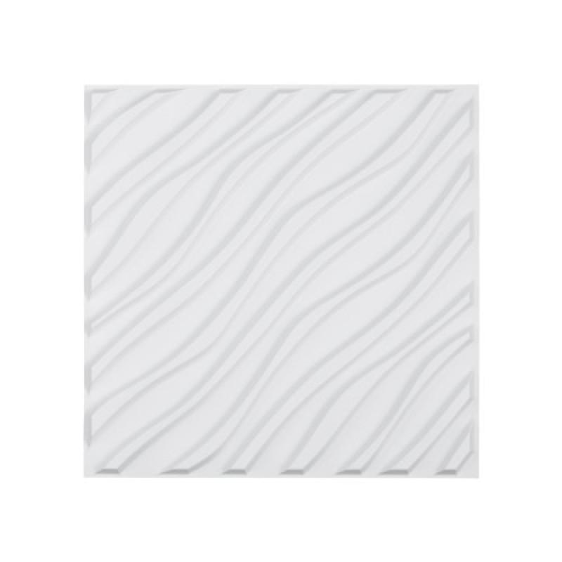 VEVOR 3D πάνελ τοίχου, 12-συσκευασία 19,7 x 19,7 σε PVC πλακάκια μινιμαλιστικών κυμάτων μοντέρνας τέχνης, πάνελ τοίχου κάλυψης 32 τετραγωνικών μέτρων, Εσωτερική διακόσμηση σπιτιού για οροφή, υπνοδωμάτιο, σαλόνι και αίθουσα παιχνιδιών, Λευκό ματ