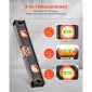 VEVOR 4-Piece Torpedo Level, 48/24/16/10 Inch All Magnetic Levels Set, Fluorescent Light Up Bubble Fials Ruler for 45/90/180 Degree, Magnetic Box Leveler Tool, SAE και μετρική ζυγαριά