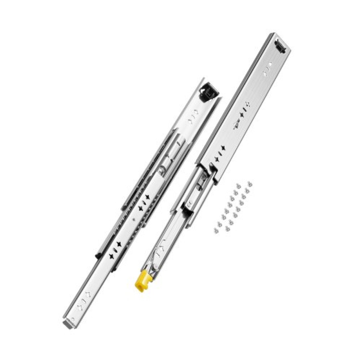 VEVOR 1 Pair Full Extension Slides συρταριών 16 18 20 24 30 35 38 59 32 36 40 48 60 in, 250 lbs Χωρητικότητα φόρτωσης Ασφάλιση συρταριών, ρουλεμάν με συρταρωτό συρτάρι πλευρικής βάσης κλειδαριάς