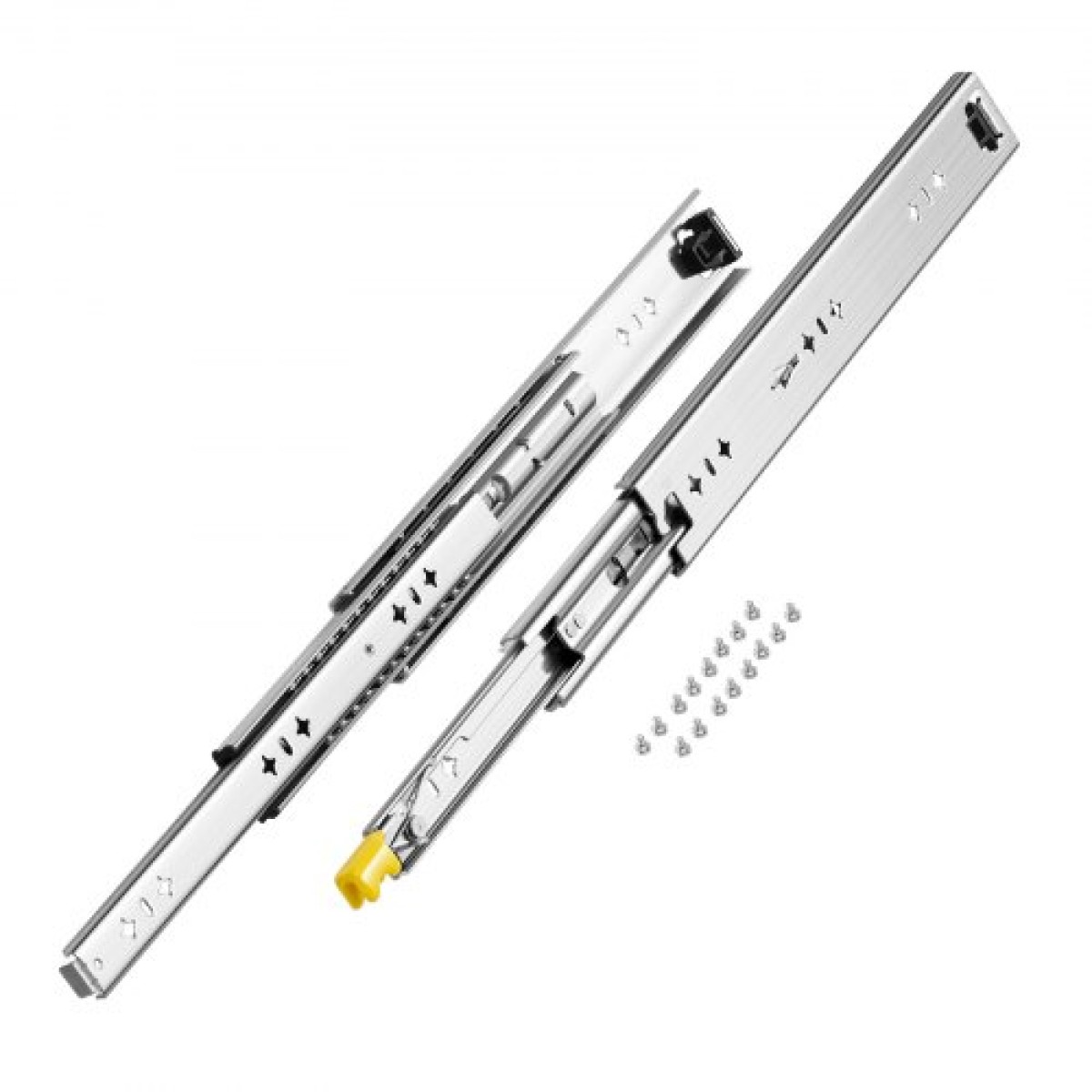 VEVOR 1 Pair Full Extension Slides συρταριών 16 18 20 24 30 35 38 59 32 36 40 48 60 in, 250 lbs Χωρητικότητα φόρτωσης Ασφάλιση συρταριών, ρουλεμάν με συρταρωτό συρτάρι πλευρικής βάσης κλειδαριάς