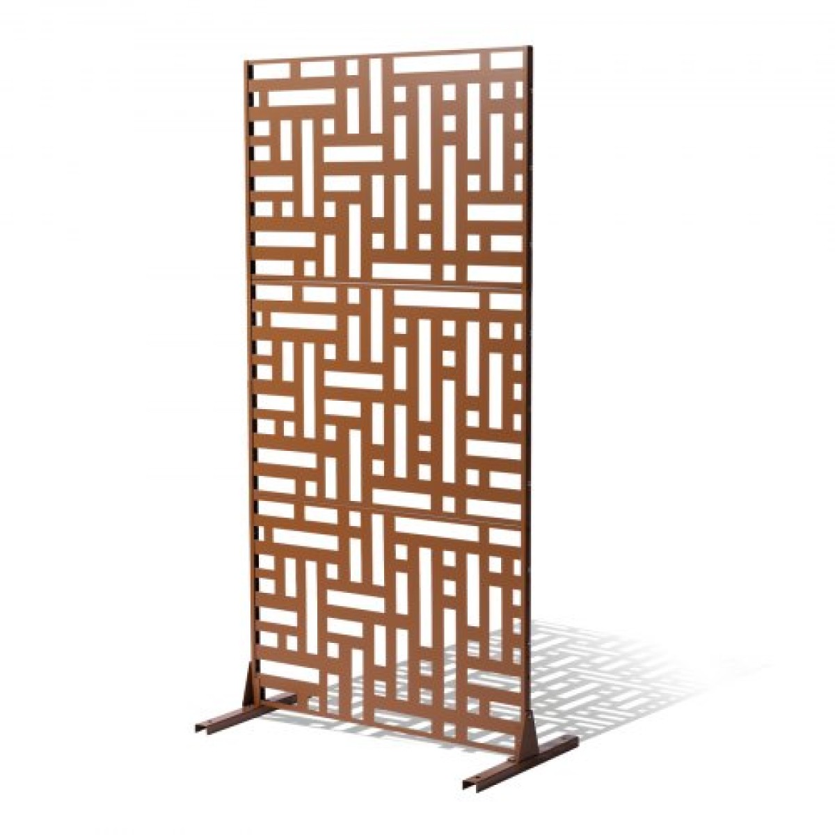 VEVOR Μεταλλική οθόνη απορρήτου, 47" Π x 76" Υ, Εξωτερικές Οθόνες Προστασίας Προσωπικών Δεδομένων 3 πάνελ, Ανεξάρτητο διαχωριστικό εξωτερικού χώρου με βάση, Διακοσμητικός ατσάλινος φράχτης κήπου Privacy για Μπαλκόνι Αίθριο Εσωτερικό Υδρομασάζ Κα