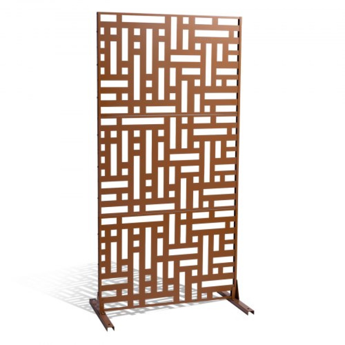 VEVOR Μεταλλική οθόνη απορρήτου, 47" Π x 76" Υ, Εξωτερικές Οθόνες Προστασίας Προσωπικών Δεδομένων 3 πάνελ, Ανεξάρτητο διαχωριστικό εξωτερικού χώρου με βάση, Διακοσμητικός ατσάλινος φράχτης κήπου Privacy για Μπαλκόνι Αίθριο Εσωτερικό Υδρομασάζ Κα