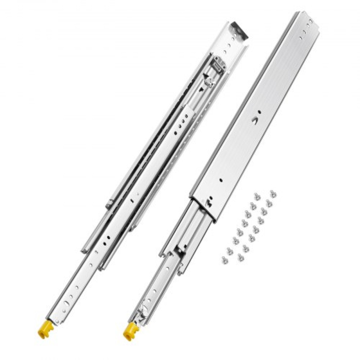 VEVOR 1 Pair Full Extension Slides συρταριών 18 20 22 28 30 32 36 38 40 44 48 52 56 60 in, 500 lbs Χωρητικότητα φορτίου Κλείδωμα συρταριών συρταριών, ρουλεμάν με πλευρική βάση κλειδαριάς Drail