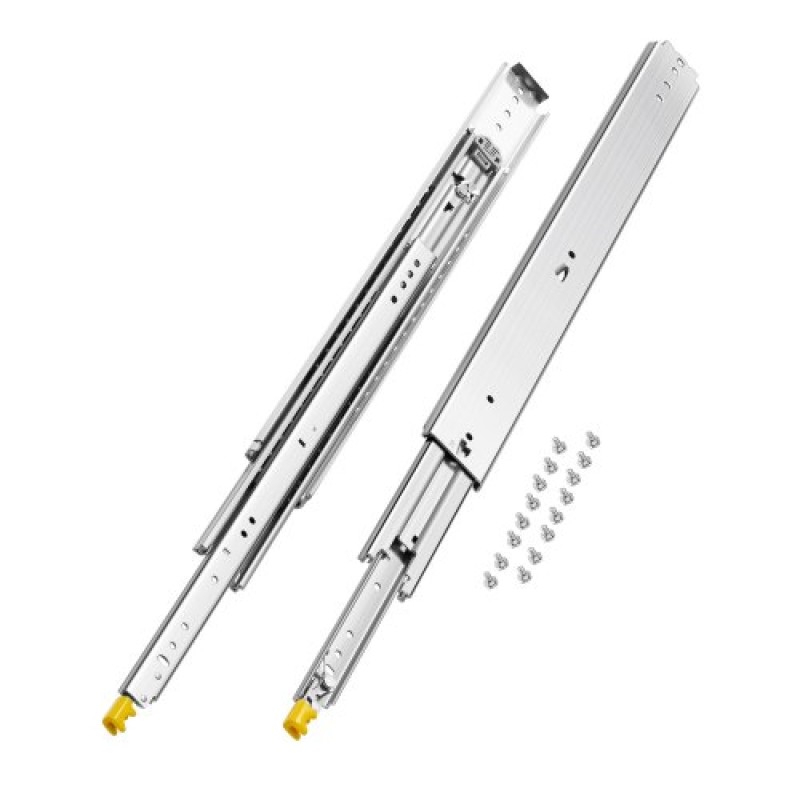 VEVOR 1 Pair Full Extension Slides συρταριών 18 20 22 28 30 32 36 38 40 44 48 52 56 60 in, 500 lbs Χωρητικότητα φορτίου Κλείδωμα συρταριών συρταριών, ρουλεμάν με πλευρική βάση κλειδαριάς Drail
