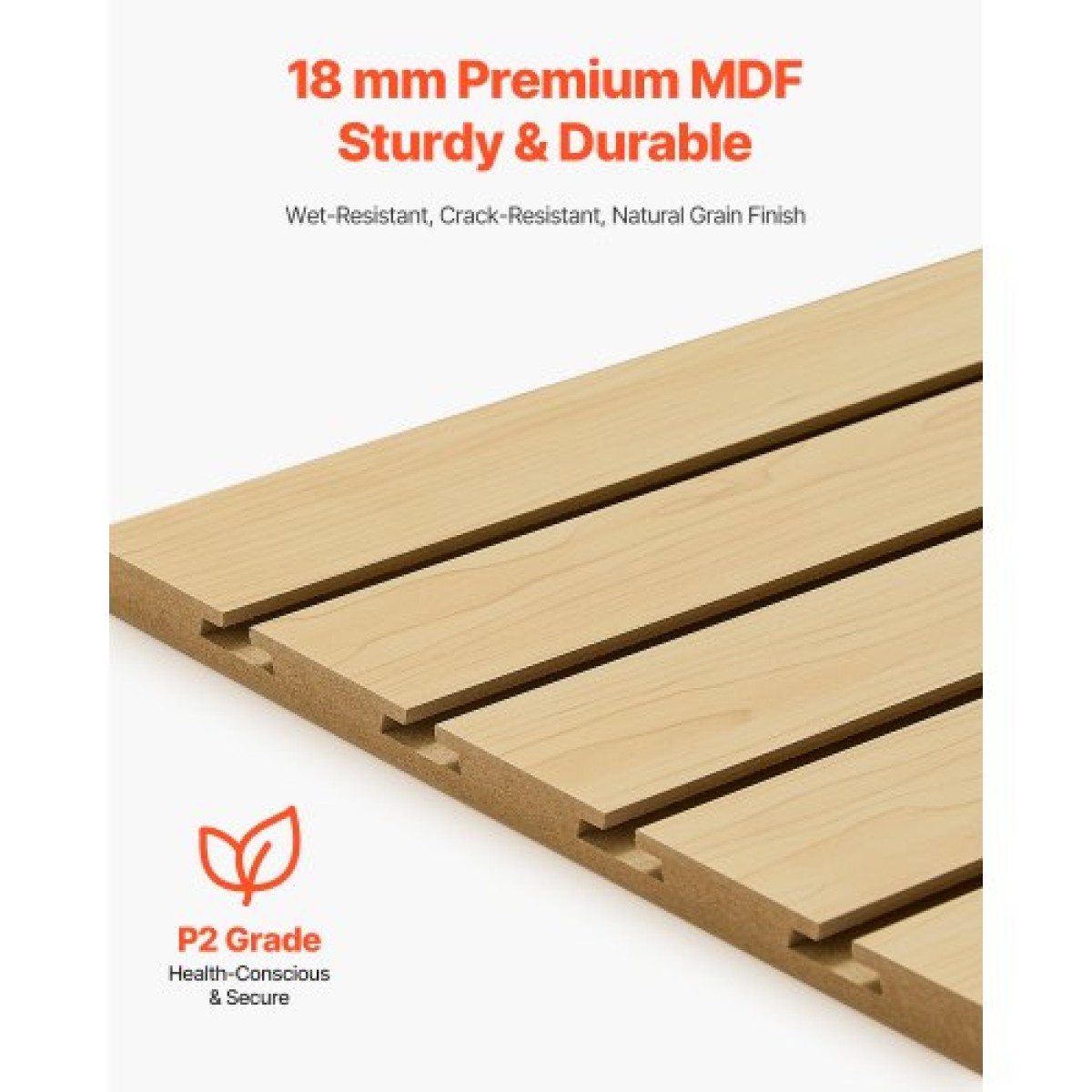 Επένδυση τοίχου VEVOR Slat, 4 x 4 πόδια, MDF Slatwall γκαράζ με αρθρωτή σχεδίαση, ρυθμιζόμενο πάνελ τοίχου από φυσικό πηχάκι εύκολα στην εγκατάσταση με δομή ζεύξης & κοπή DIY, Κατάλληλο για αποθήκευση και οθόνη
