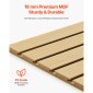 Επένδυση τοίχου VEVOR Slat, 4 x 4 πόδια, MDF Slatwall γκαράζ με αρθρωτή σχεδίαση, ρυθμιζόμενο πάνελ τοίχου από φυσικό πηχάκι εύκολα στην εγκατάσταση με δομή ζεύξης & κοπή DIY, Κατάλληλο για αποθήκευση και οθόνη