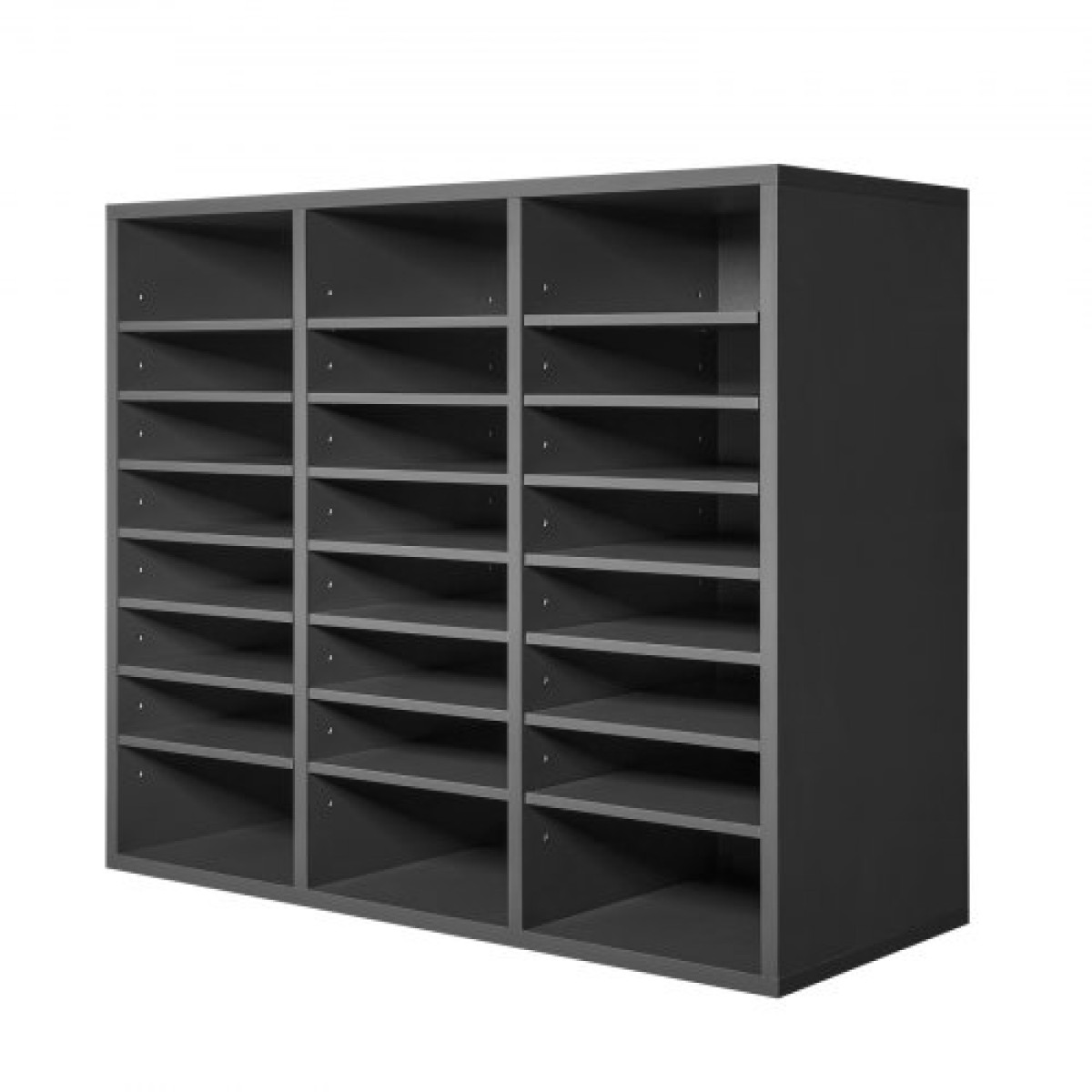 VEVOR Literature Organizer, Ταχυδρομική θυρίδα γραφείου 24 θέσεων με ρυθμιζόμενα ράφια, Ξύλινη ταξινόμηση γραμματοκιβωτίου μεσαίας πυκνότητας Fiberboard Office Home Classroom Αποθήκευση για αρχεία, έγγραφα, χαρτιά, γκρι
