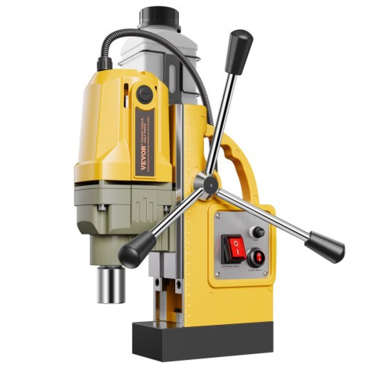 VEVOR Magnetic Drill, κινητήρας 1400W 1,6 in Boring Diameter, 2810 lbf Portable Electric Mag Drill Press, 800 RPM Ταχύτητα χωρίς φορτίο, Μηχανή διάτρησης για μεταλλική επιφάνεια, βιομηχανική και οικιακή βελτίωση