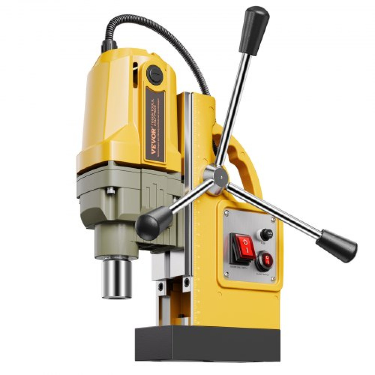 VEVOR Magnetic Drill, κινητήρας 1400W 1,6 in Boring Diameter, 2810 lbf Portable Electric Mag Drill Press, 800 RPM Ταχύτητα χωρίς φορτίο, Μηχανή διάτρησης για μεταλλική επιφάνεια, βιομηχανική και οικιακή βελτίωση