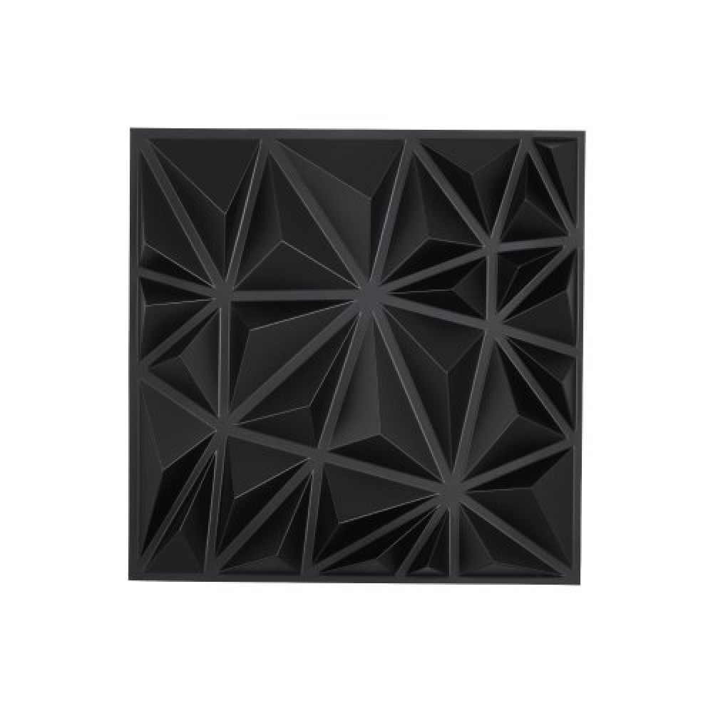 VEVOR 3D Wall Panels 33-Pack 11.81x11.81'' PVC 32 Sq.Ft Coverage Diamond Black