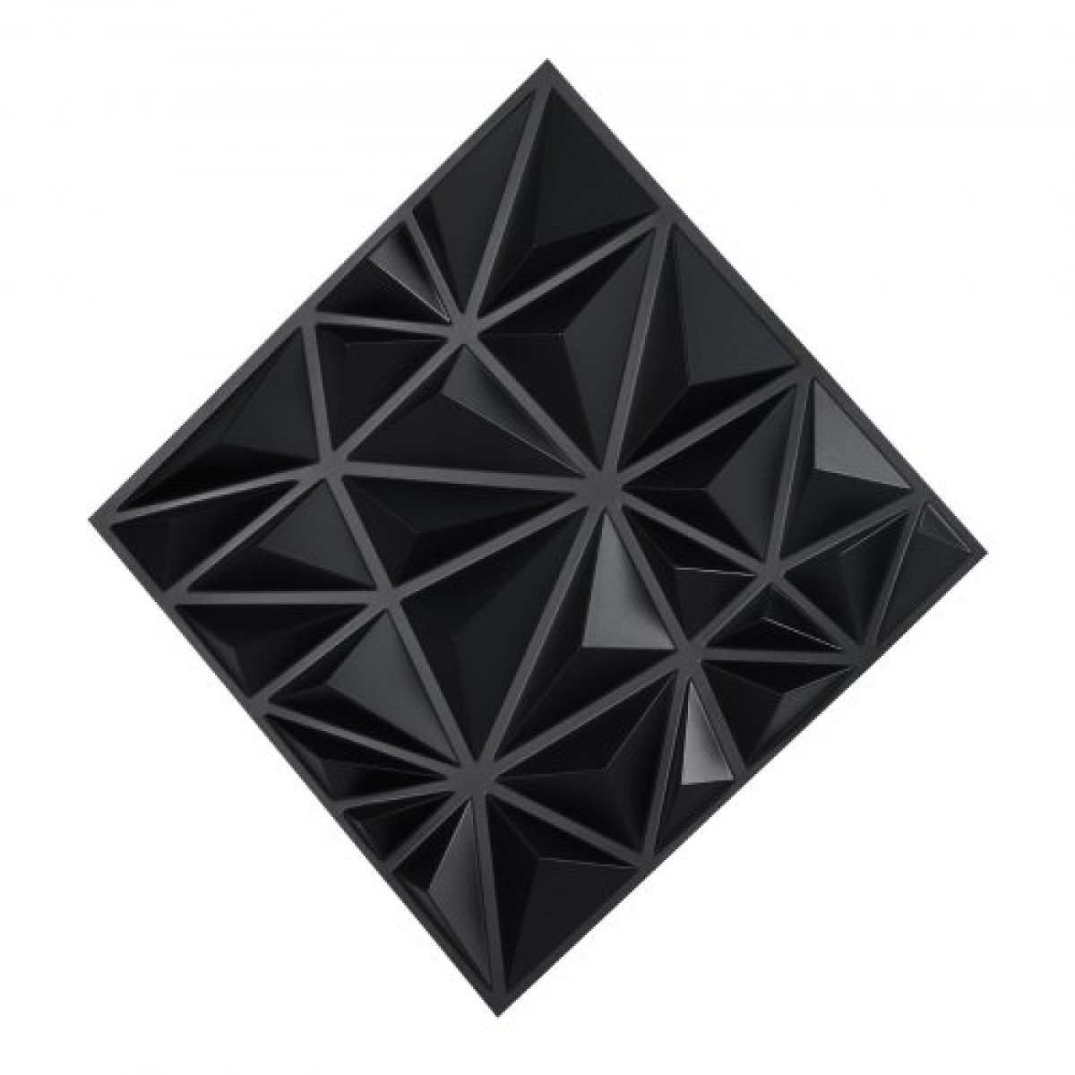 VEVOR 3D πάνελ τοίχου, 33-συσκευασία 11,81 x 11,81 σε PVC μοντέρνας τέχνης μινιμαλιστικά πλακάκια διαμαντιών, 2,97㎡ Κάλυψη πάνελ τοίχου με έμφαση, εσωτερική διακόσμηση σπιτιού για οροφή, υπνοδωμάτιο, σαλόνι και gaming δωμάτιο, ματ μαύρο