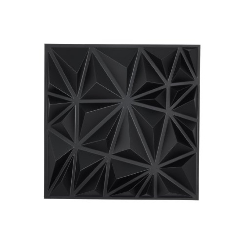 VEVOR 3D πάνελ τοίχου, 33-συσκευασία 11,81 x 11,81 σε PVC μοντέρνας τέχνης μινιμαλιστικά πλακάκια διαμαντιών, 2,97㎡ Κάλυψη πάνελ τοίχου με έμφαση, εσωτερική διακόσμηση σπιτιού για οροφή, υπνοδωμάτιο, σαλόνι και gaming δωμάτιο, ματ μαύρο