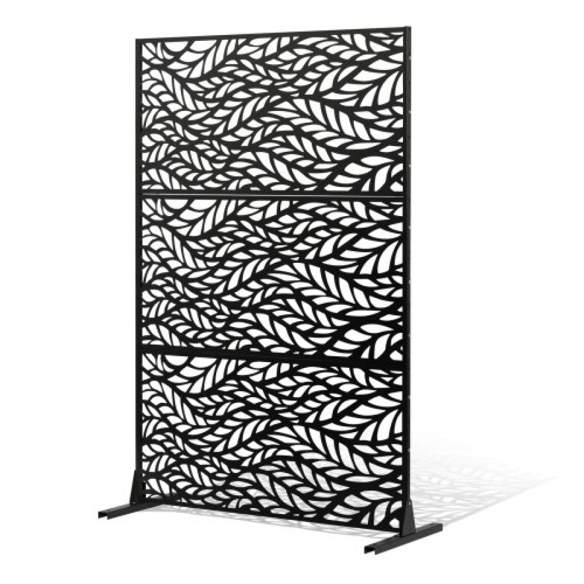 VEVOR Metal Privacy Screen, 47" W x 72" H, Εξωτερικές οθόνες & πάνελ Privacy, Ανεξάρτητο διαχωριστικό εξωτερικού χώρου με βάση, διακοσμητικός φράκτης κήπου με 3 πάνελ, χαλύβδινος φράχτης ιδιωτικότητας για μπαλκόνι Αίθριο Εσωτερικό δωμάτιο Μα