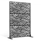 VEVOR Metal Privacy Screen, 47" W x 72" H, Εξωτερικές οθόνες & πάνελ Privacy, Ανεξάρτητο διαχωριστικό εξωτερικού χώρου με βάση, διακοσμητικός φράκτης κήπου με 3 πάνελ, χαλύβδινος φράχτης ιδιωτικότητας για μπαλκόνι Αίθριο Εσωτερικό δωμάτιο Μα