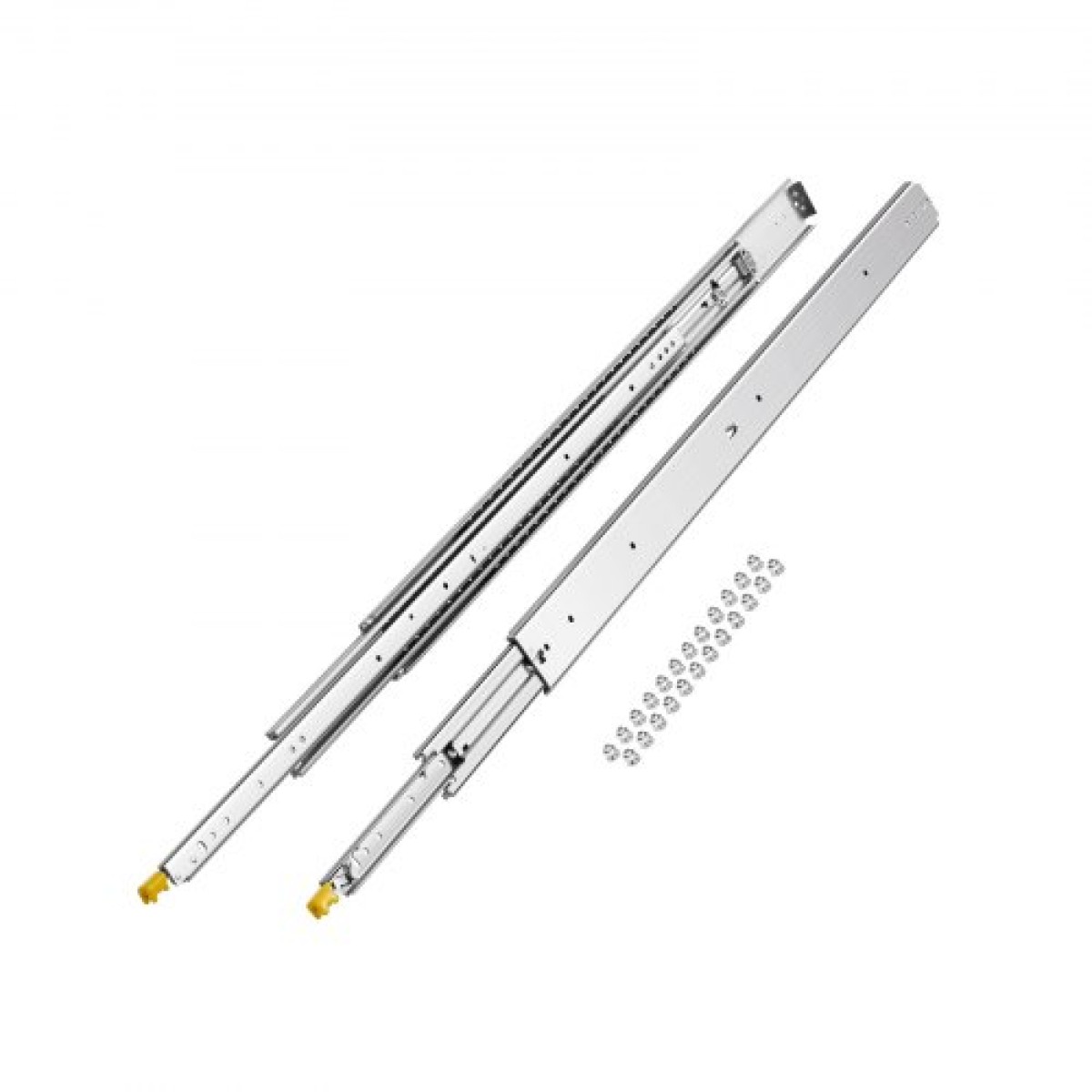 VEVOR 1 Pair Full Extension Slides συρταριών 18 20 22 28 30 32 36 38 40 44 48 52 56 60 in, 500 lbs Χωρητικότητα φορτίου Κλείδωμα συρταριών συρταριών, ρουλεμάν με πλευρική βάση κλειδαριάς Drail