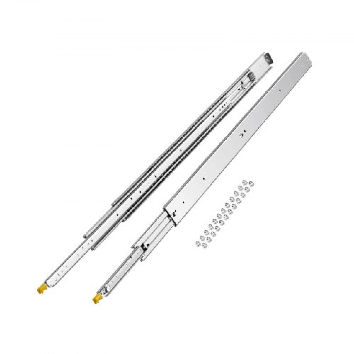 VEVOR 1 Pair Full Extension Slides συρταριών 18 20 22 28 30 32 36 38 40 44 48 52 56 60 in, 500 lbs Χωρητικότητα φορτίου Κλείδωμα συρταριών συρταριών, ρουλεμάν με πλευρική βάση κλειδαριάς Drail