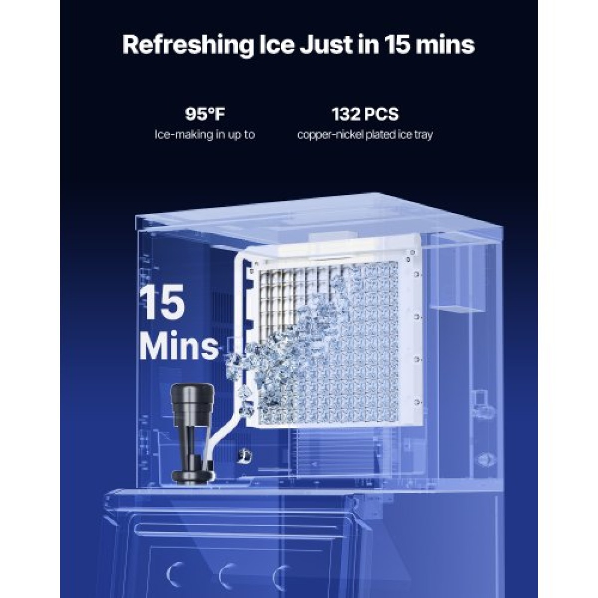 VEVOR Commercial Ice Maker 300 lbs/24 h Αυτοκαθαριζόμενη παγομηχανή - Μόνο κεφαλή