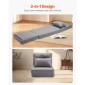 VEVOR Convertible Flip Chair, Καναπές Lazy ρυθμιζόμενου δαπέδου 5 θέσεων, Πτυσσόμενος καναπές κρεβάτι με επένδυση με ρυθμιζόμενο μεταλλικό πλαίσιο και μαξιλάρι, πτυσσόμενος καναπές-κρεβάτι Καρέκλα για σαλόνι υπνοδωμάτιο, γκρι