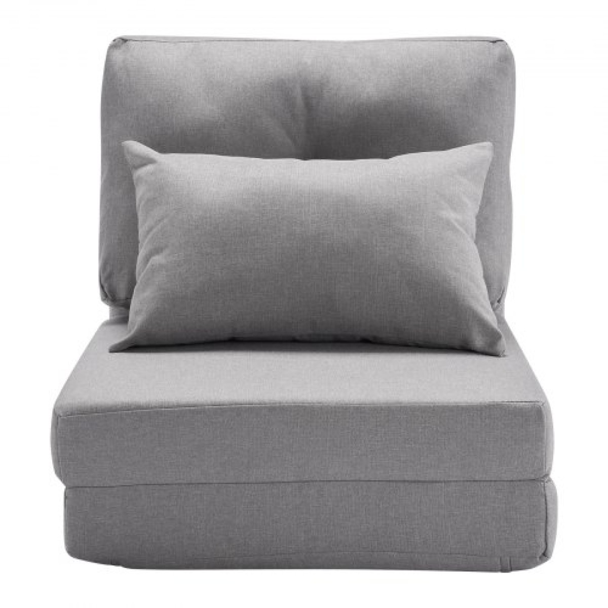 VEVOR Convertible Flip Chair, Καναπές Lazy ρυθμιζόμενου δαπέδου 5 θέσεων, Πτυσσόμενος καναπές κρεβάτι με επένδυση με ρυθμιζόμενο μεταλλικό πλαίσιο και μαξιλάρι, πτυσσόμενος καναπές-κρεβάτι Καρέκλα για σαλόνι υπνοδωμάτιο, γκρι