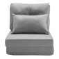 VEVOR Convertible Flip Chair, Καναπές Lazy ρυθμιζόμενου δαπέδου 5 θέσεων, Πτυσσόμενος καναπές κρεβάτι με επένδυση με ρυθμιζόμενο μεταλλικό πλαίσιο και μαξιλάρι, πτυσσόμενος καναπές-κρεβάτι Καρέκλα για σαλόνι υπνοδωμάτιο, γκρι