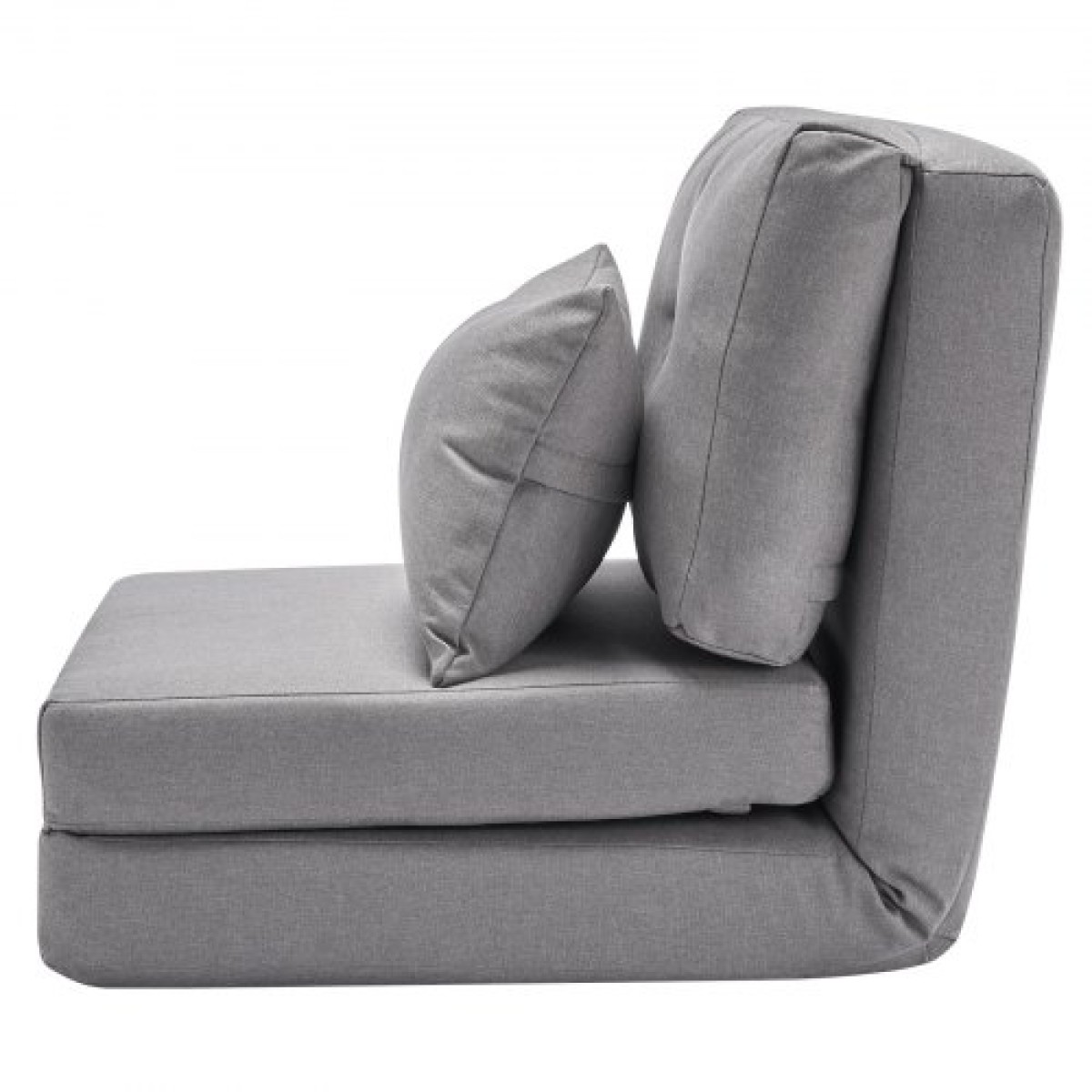 VEVOR Convertible Flip Chair, Καναπές Lazy ρυθμιζόμενου δαπέδου 5 θέσεων, Πτυσσόμενος καναπές κρεβάτι με επένδυση με ρυθμιζόμενο μεταλλικό πλαίσιο και μαξιλάρι, πτυσσόμενος καναπές-κρεβάτι Καρέκλα για σαλόνι υπνοδωμάτιο, γκρι