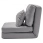 VEVOR Convertible Flip Chair, Καναπές Lazy ρυθμιζόμενου δαπέδου 5 θέσεων, Πτυσσόμενος καναπές κρεβάτι με επένδυση με ρυθμιζόμενο μεταλλικό πλαίσιο και μαξιλάρι, πτυσσόμενος καναπές-κρεβάτι Καρέκλα για σαλόνι υπνοδωμάτιο, γκρι