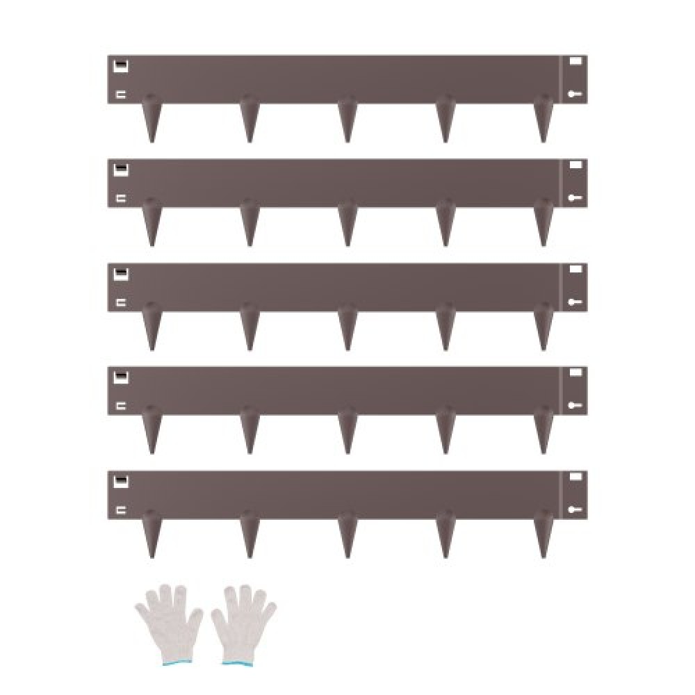 VEVOR Steel Landscape Edge, 5 συσκευασίες 39 x 4 σε ανθεκτικό στη σκουριά μεταλλικό τοπίο μπορντούρα, εύκαμπτο περίγραμμα κήπου, μπορντούρα γκαζόν βαρέως τύπου, εύκολο στην εγκατάσταση, διαχωριστικό μονοπατιού για αυλή λουλουδιών, καφέ