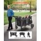 Καρότσι VEVOR Wagon για 4 παιδιά, Push Pull Quad πτυσσόμενο καρότσι με ρυθμιζόμενη λαβή, ζώνη ασφαλείας & αφαιρούμενο κουβούκλιο, καροτσάκι 4 θέσεων για κάμπινγκ, σκούρο γκρι & μαύρο (330LBS Φόρτωση)