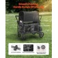 Καρότσι VEVOR Wagon για 4 παιδιά, Push Pull Quad πτυσσόμενο καρότσι με ρυθμιζόμενη λαβή, ζώνη ασφαλείας & αφαιρούμενο κουβούκλιο, καροτσάκι 4 θέσεων για κάμπινγκ, σκούρο γκρι & μαύρο (330LBS Φόρτωση)