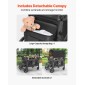 Καρότσι VEVOR Wagon για 4 παιδιά, Push Pull Quad πτυσσόμενο καρότσι με ρυθμιζόμενη λαβή, ζώνη ασφαλείας & αφαιρούμενο κουβούκλιο, καροτσάκι 4 θέσεων για κάμπινγκ, σκούρο γκρι & μαύρο (330LBS Φόρτωση)