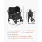 Καρότσι VEVOR Wagon για 4 παιδιά, Push Pull Quad πτυσσόμενο καρότσι με ρυθμιζόμενη λαβή, ζώνη ασφαλείας & αφαιρούμενο κουβούκλιο, καροτσάκι 4 θέσεων για κάμπινγκ, σκούρο γκρι & μαύρο (330LBS Φόρτωση)