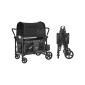 Καρότσι VEVOR Wagon για 4 παιδιά, Push Pull Quad πτυσσόμενο καρότσι με ρυθμιζόμενη λαβή, ζώνη ασφαλείας & αφαιρούμενο κουβούκλιο, καροτσάκι 4 θέσεων για κάμπινγκ, σκούρο γκρι & μαύρο (330LBS Φόρτωση)