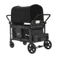 Καρότσι VEVOR Wagon για 4 παιδιά, Push Pull Quad πτυσσόμενο καρότσι με ρυθμιζόμενη λαβή, ζώνη ασφαλείας & αφαιρούμενο κουβούκλιο, καροτσάκι 4 θέσεων για κάμπινγκ, σκούρο γκρι & μαύρο (330LBS Φόρτωση)