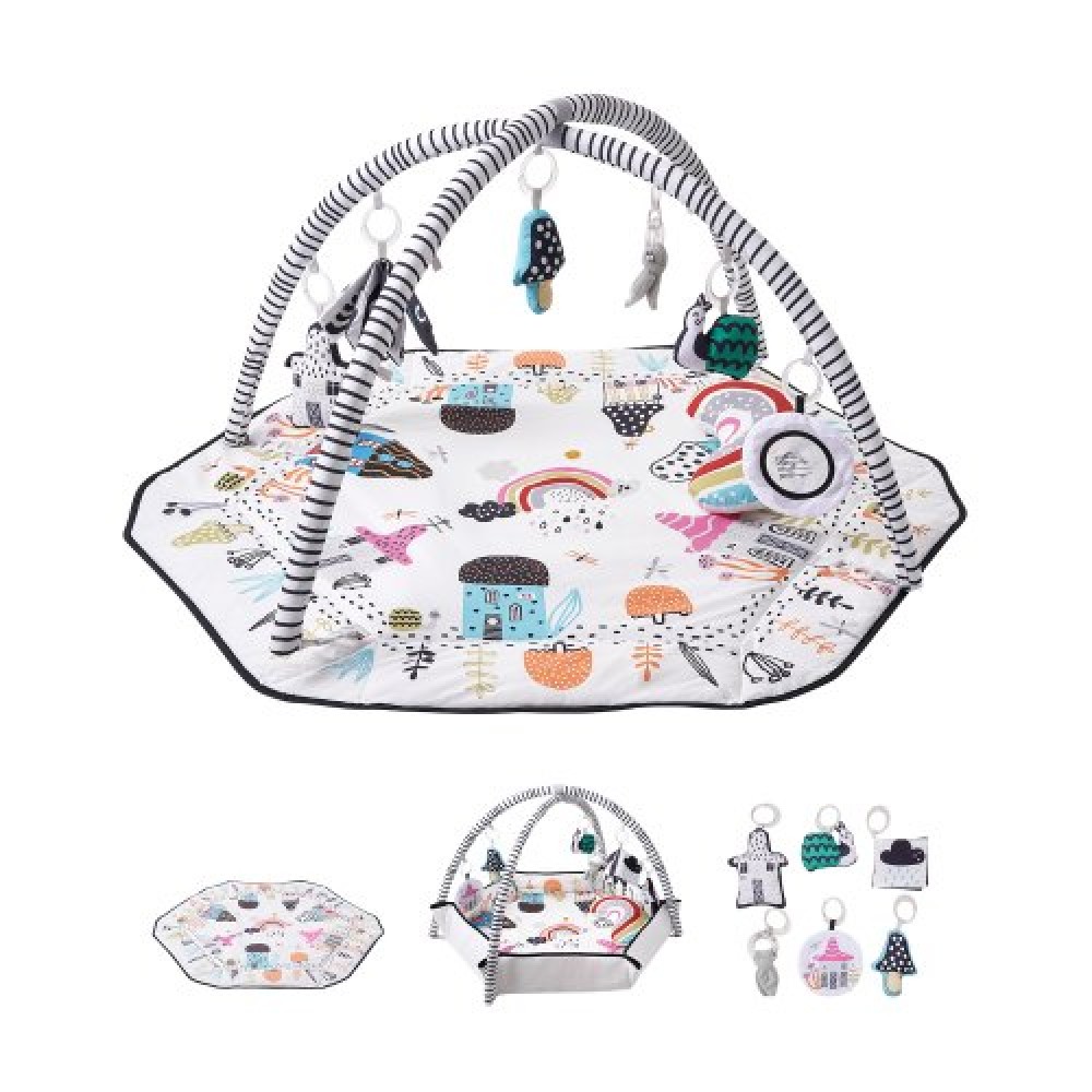 VEVOR Baby Play Gym Mat Tummy Time Activity Mat with 6 Sensory Toy 41.7" x 41.7"