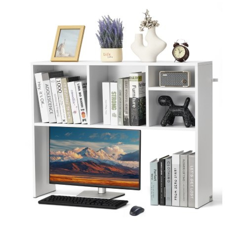 Επιτραπέζιο ράφι VEVOR, 1-Tier Desktop Storage Organizer, 37" x 9,4" x 28,7" ράφι γραφείου αποθήκευσης Ξύλινο ράφι, κάλυμμα επιτραπέζιου ραφιού με αντιολισθητικά πόδια, για γραφείο, σπίτι και κοιτώνα, λευκό