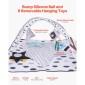 VEVOR Baby Play Gym Mat, Tummy Time Mat με 6 Sensory Toys, Baby Activity Mat με 2 μπάλες αφής & μαλακό ύφασμα για ανάπτυξη αισθητηριακών και κινητικών δεξιοτήτων, βασικό δώρο μωρού για νεογέννητο βρέφος 0-18 μηνών