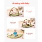 VEVOR Baby Play Gym Mat, Baby Activity Mat με 6 Sensory Toys, Oversize σε σχήμα φύλλου Tummy Time Mat για νεογέννητο βρέφος 0-18 μηνών, βασικό δώρο μωρού για κινητικές δεξιότητες και πρώιμη γνωστική ανάπτυξη