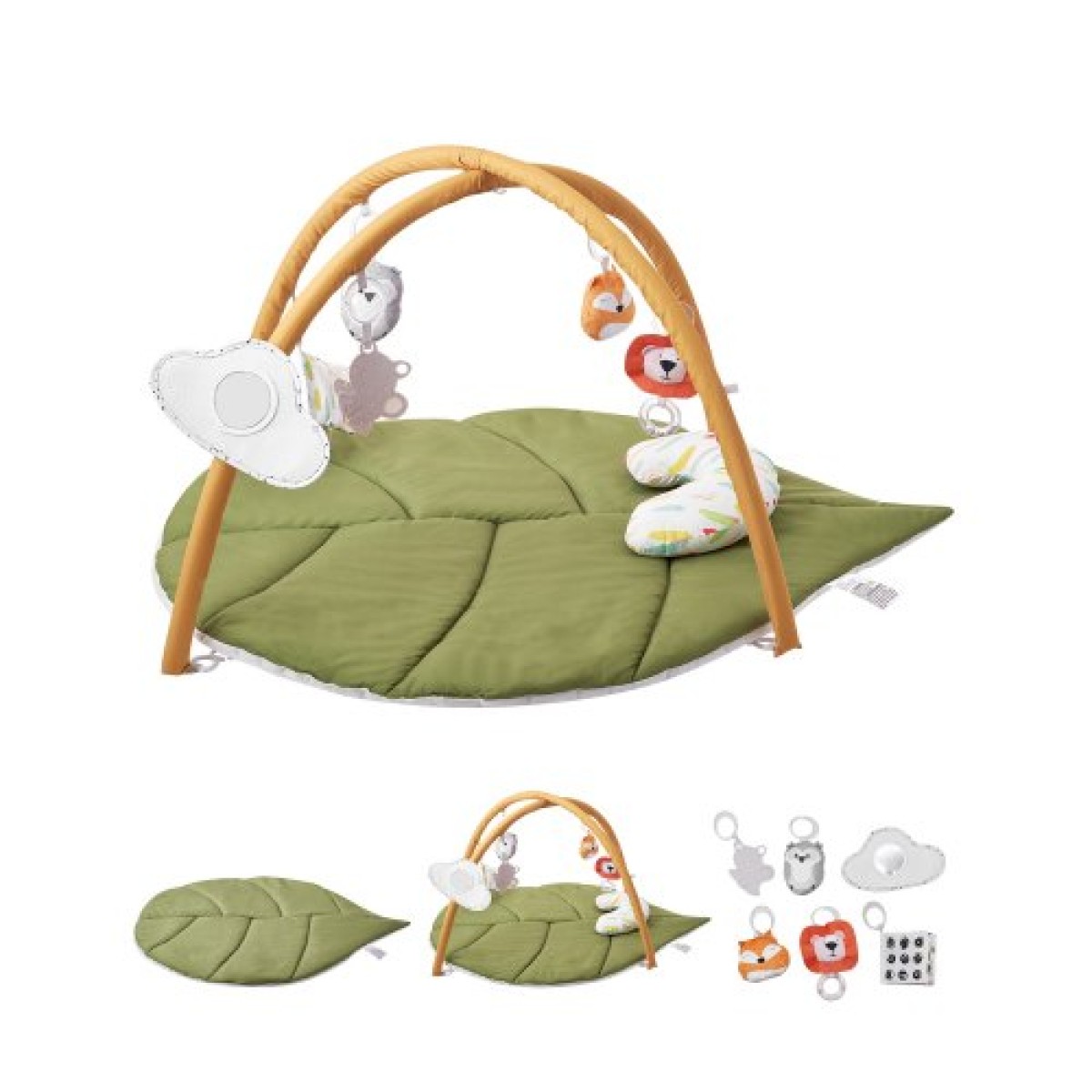 VEVOR Baby Play Gym Mat, Baby Activity Mat με 6 Sensory Toys, Oversize σε σχήμα φύλλου Tummy Time Mat για νεογέννητο βρέφος 0-18 μηνών, βασικό δώρο μωρού για κινητικές δεξιότητες και πρώιμη γνωστική ανάπτυξη
