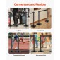 VEVOR Stanchion Post, 4 τεμ. Crowd Control Barrier με 4 ανασυρόμενες ζώνες, Carbon Steel Black Stanchion Post Queue με Sand Injection Hollow Base για θέατρα, πάρτι, γάμους, εκθέσεις, μαύρο