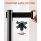 VEVOR Stanchion Post, 4 τεμ. Crowd Control Barrier με 4 ανασυρόμενες ζώνες, Carbon Steel Black Stanchion Post Queue με Sand Injection Hollow Base για θέατρα, πάρτι, γάμους, εκθέσεις, μαύρο