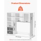 VEVOR Desktop Bookshelf, 3-Tier Desktop Storage Organizer, 37" x 10" x 31,1" ράφι γραφείου αποθήκευσης Ξύλινο ράφι, θήκη για επιτραπέζιο ράφι με δύο υφασμάτινα συρτάρια, για γραφείο, σπίτι και κοιτώνα, λευκό